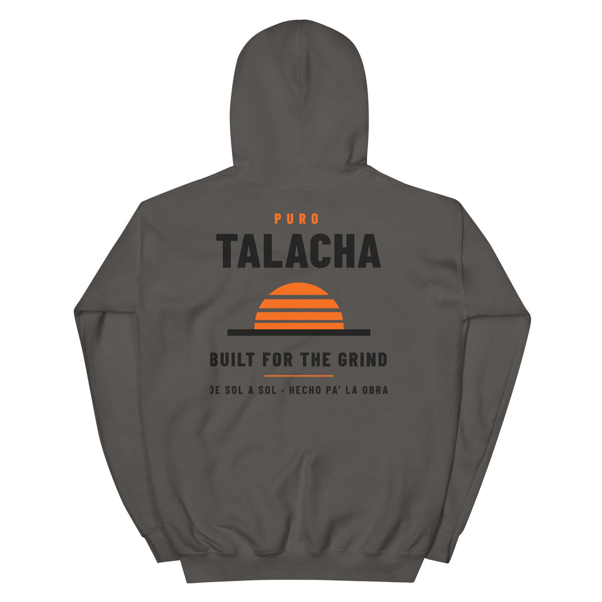 Charcoal hoodie, back print